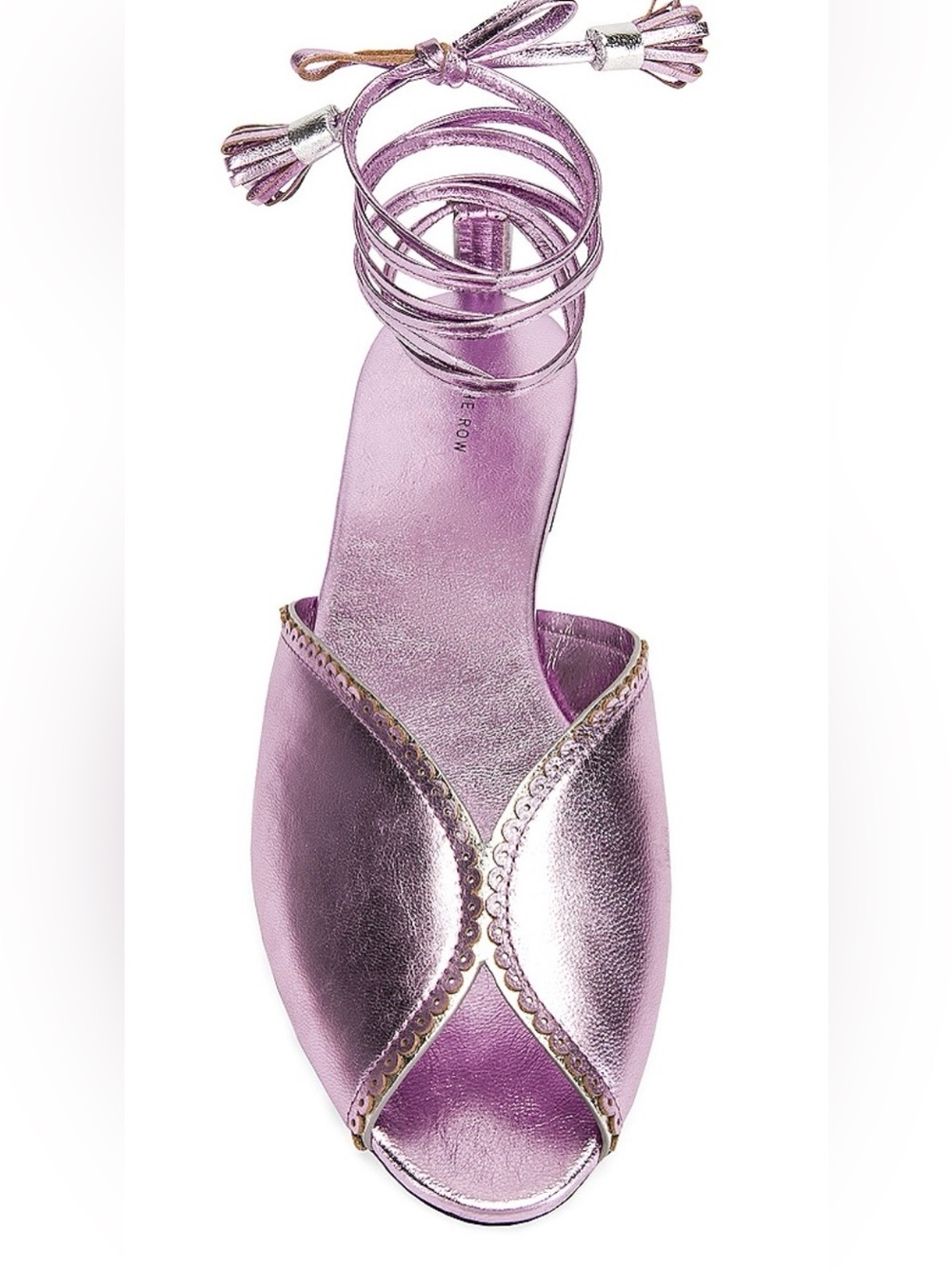 The Row Metallic Lilac Ankle-Tie Sandal size 38.5